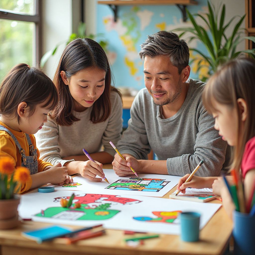 Character design workshop with local children at our studio